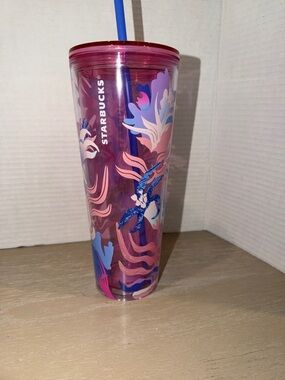 Starbucks Purple & Pink Palm Print Insulated Tumbler